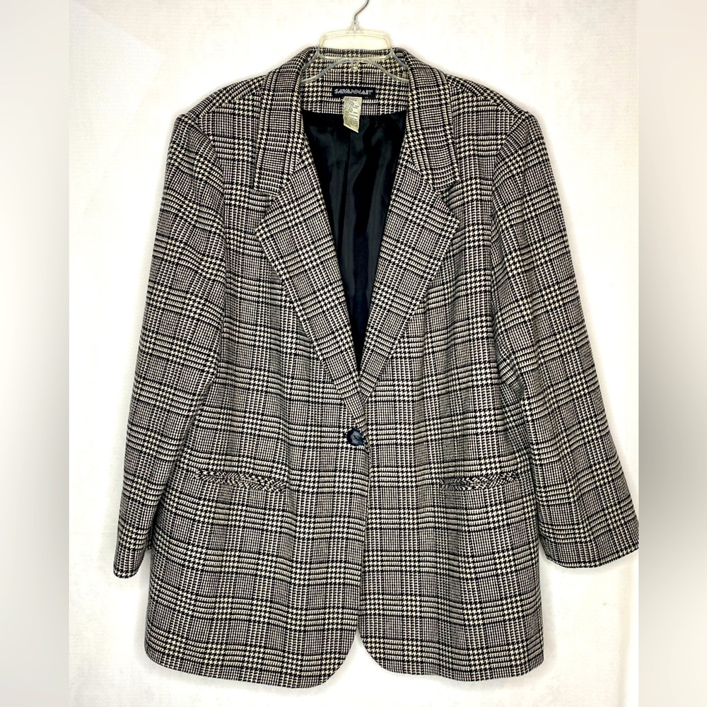 Savannah Black and White Plaid Blazer size 20W